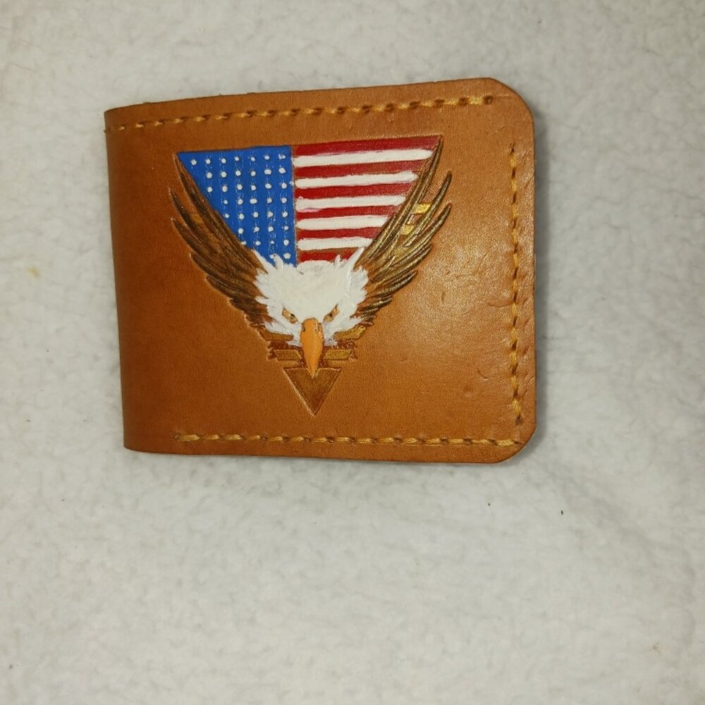 Carved Leather Wallet - Handcrafted